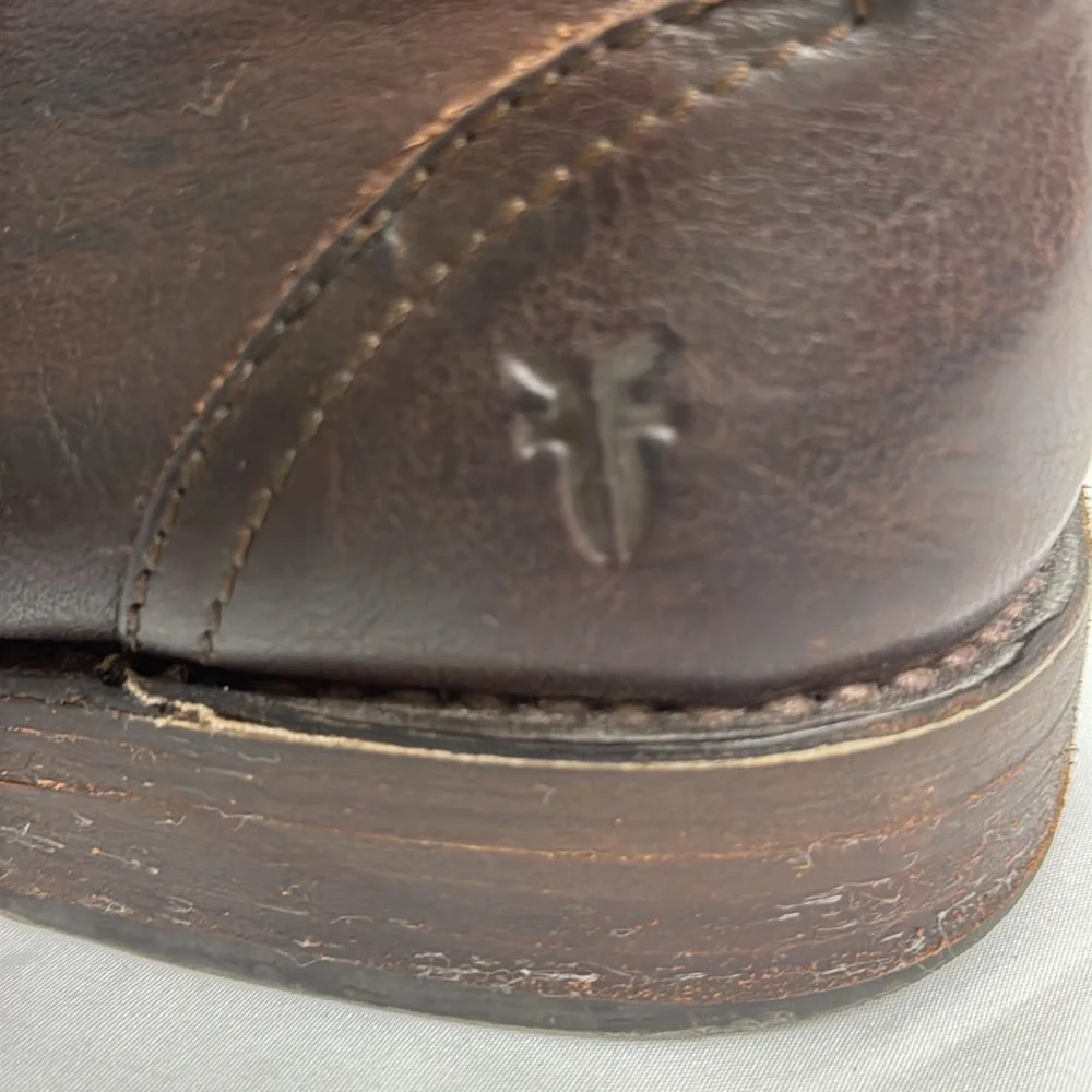 FRYE Mens Oliver Chukka Leather Boots Lace Up Brown Size 11D